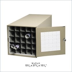 Safco Corrugated Medium 25 Compartment Metal Roll Files Wood Storage in Tropic Sand