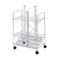 Safco Chrome Wire Roll File With 24 Compartments