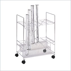 Safco Chrome Wire Roll File With 15 Compartments