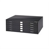Safco 5 Drawer Metal Flat Files Cabinet for 24 x 36 Documents in Black