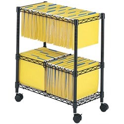 Safco Two-Tier Mobile Metal File Cart in Black