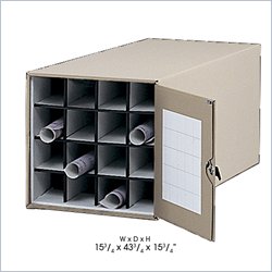 Safco Corrugated Large 16 Compartment Roll Files Metal Cabinet in Tropic Sand