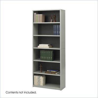 Safco ValueMate Standard 6 Shelf Economy Steel Bookcase in Gray 