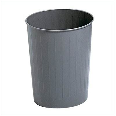 Safco Charcoal Round Wastebasket 23.5 Quart (Set of 6)