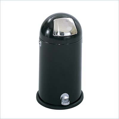 Safco Black 12 Gallon Step-On Dome Receptacle