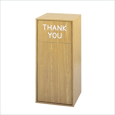 Safco Medium Oak Flat Top Wood Receptacle