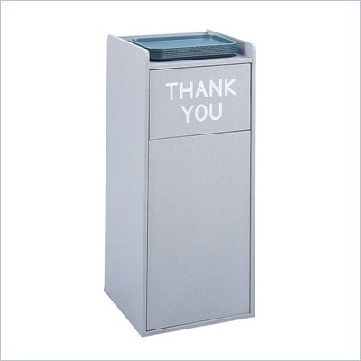 Safco Gray Wood Food Court Receptacle