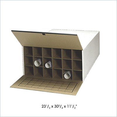 Safco Tube-Stor KD 18 Compartment Wood Roll Files in White  (Set of 2)