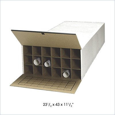 Safco 18 Compartment Large Tube-Stor KD Wood Roll Files in White (Set of 2)