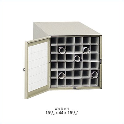 Safco 44"D 36 Compartment Metal Roll Files Cabinet in Tropic Sand