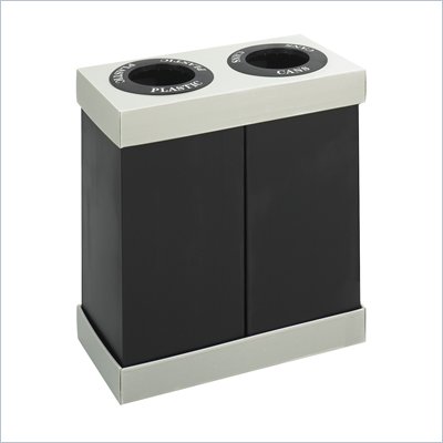 Safco At-Your-Disposal® Double Bin Recycling Center in Black