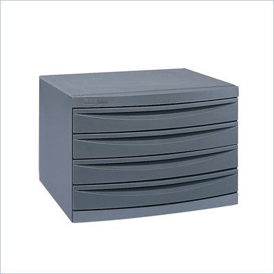 Safco B-Size 4 Drawer Plan Flat Files Steel Cabinet in Charcoal