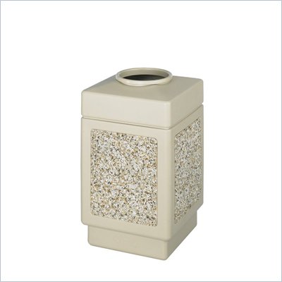 Safco Canmeleon Aggregate Panel 38 Gallon Trash Can with Open Top in Beige