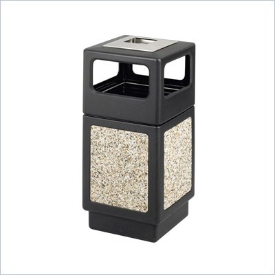 Safco Canmeleon Series Outdoor Aggregate Panel Side Opening Receptacle with Urn (Large)