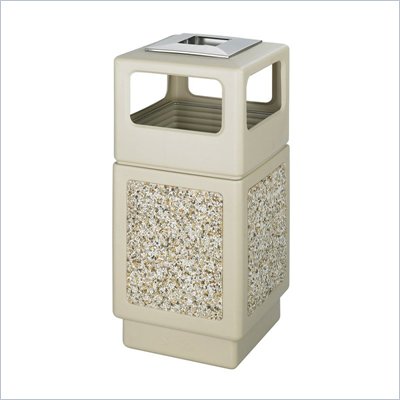 Safco Canmeleon Aggregate Panel 38 Gallon Trash Can with Ash Urn in Beige
