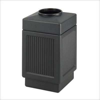 Safco Black Canmeleon Recessed Panel 38 Gallon Indoor/Outdoor Receptacle