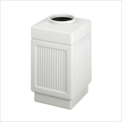 Safco Grey Canmeleon™ Recessed Panel, Top Open, 38 Gallon-Square Indoor Outdoor Receptacle