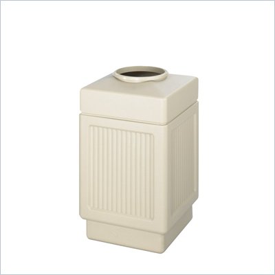 Safco Canmeleon Tan Recessed Panel, Top Open, 38 Gallon-Square Indoor Outdoor Receptacle