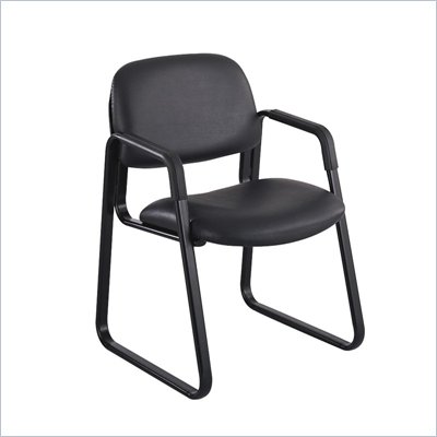 Safco Cava Sled Base Guest Chair in Black Vinyl