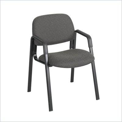 Safco Cava Straight Leg Stacking Chair in Cobblestone Black