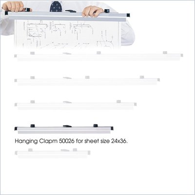 Safco 24" Hanging Files Metal Clamp for 24" x 36" Documents in Silver (Set of 6)