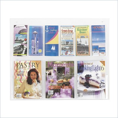 Safco Clear2c 3 Magazine and 6 Pamphlet Display