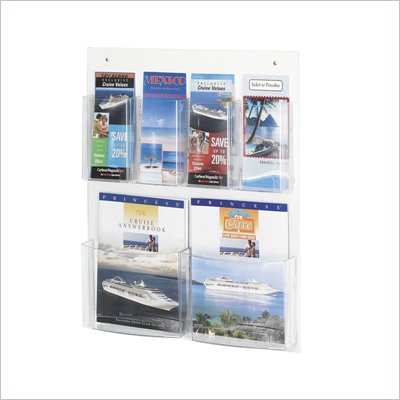 Safco Clear2c 2 Magazine and 4 Pamphlet Display