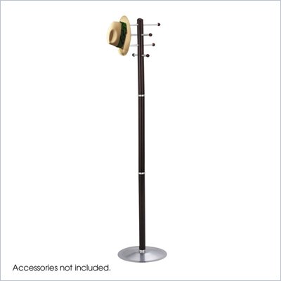 Safco Mahogany Wood Standing Coat Rack