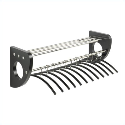 Safco Mode 36" Wood Wall Coat Rack With Hangers in Black