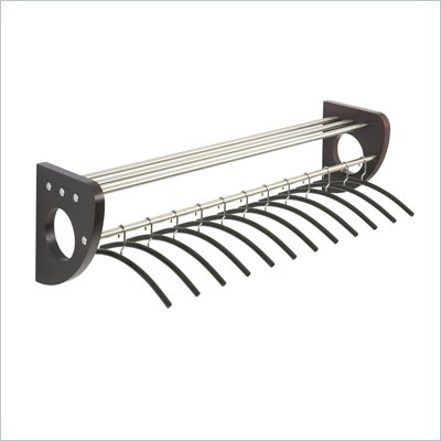 Safco Mode 48" Wood Wall Coat Rack With Hangers in Black