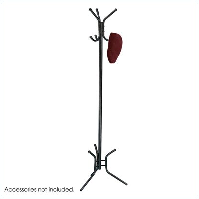 Safco Black Six-Hook Standing Coat Rack