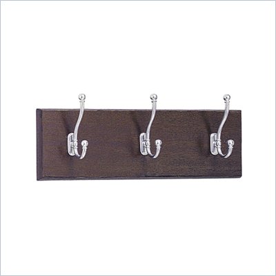 Safco 3 Hook Wood Wall Coat Rack in Mahogany (Set of 6)