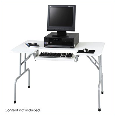 Safco Metal Folding Computer Table in Gray