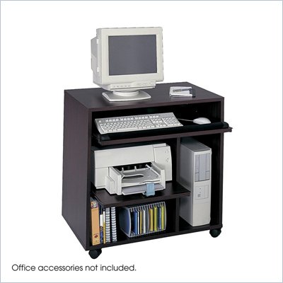 Safco Ready-to-Use Wood Computer Workstation in Mahogany