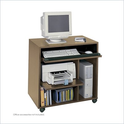 Safco Ready-to-Use Wood Computer Workstation in Medium Oak