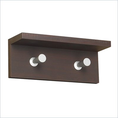Safco Contempo Wood 2 Hook Wall Coat Rack in Mahogany