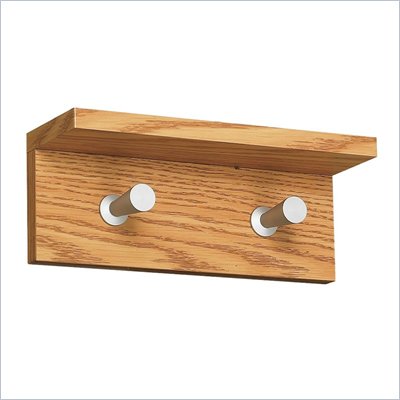 Safco Contempo Wood 2 Hook Wall Coat Rack in Medium Oak