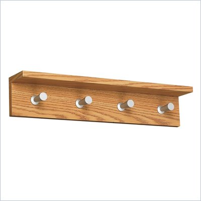 Safco Contempo Wood 4 Hook Wall Coat Rack in Medium Oak