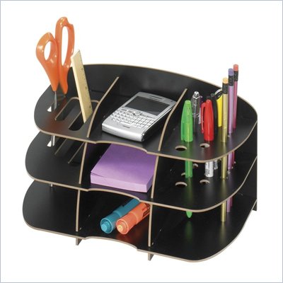 Safco Kudos Small Organizer in Black (Set of 6)