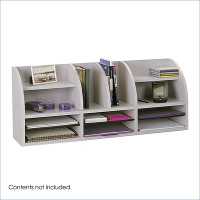 Safco Grey 38"W Radius Front Desk Top Organizer