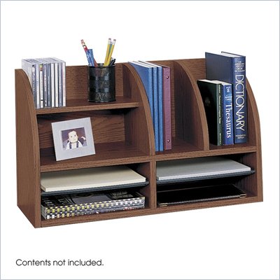 Safco Mahogany Radius Front Eight Compartment Desk Top