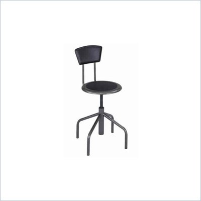 Safco Diesel Black Low Base Industrial Drafting Stool/Chair