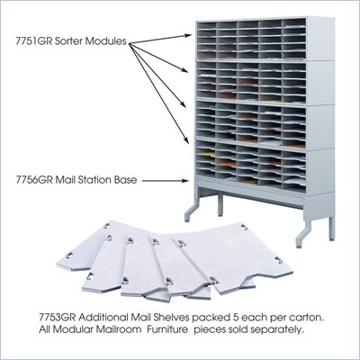 Safco E-Z Sort Additional Mail Organizer Trays (Set of 5)