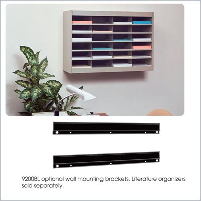 Safco E-Z Stor Black Wall Mounting Bracket for Mail Organizer