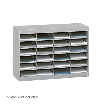 Safco E-Z Stor Grey Mail Organizer, 24 Letter Size Compartments