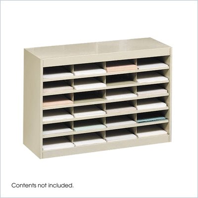 Safco E-Z Stor Sand Mail Organizer, 24 Letter Size Compartments