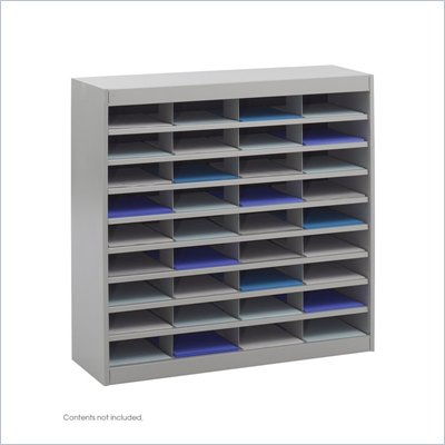 Safco E-Z Stor Grey Mail Organizer, 36 Letter Size Compartments
