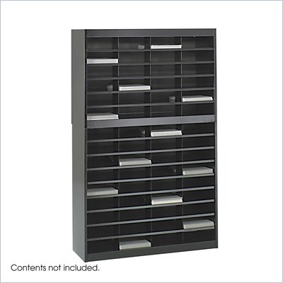 Safco E-Z Stor Black Mail Organizer, 60 Letter Size Compartments