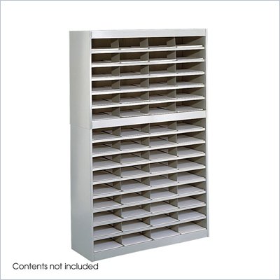 Safco E-Z Stor Grey Mail Organizer, 60 Letter Size Compartments