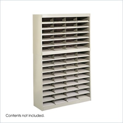 Safco E-Z Stor Sand Mail Organizer, 60 Letter Size Compartments